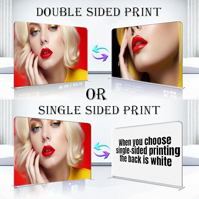 Customize Portable Tension Fabric Tradeshow Backdrop,Tradeshow Dispaly,Tradeshow Booth,Step and Repeat Pop Up Banner with Stand for Photo Background(7.5x13FT)