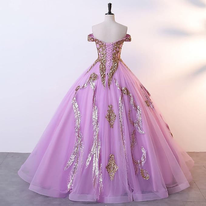 Engerla Women's Beading Sweetheart Ball Gown Tulle Layed Long Quinceanera Dress