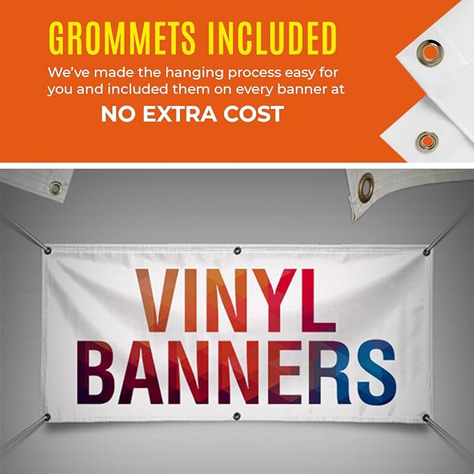 Personalized Passion Vinyl Banner 6' x 30' - Customized Banner for Business, Graduation, Birthday Parties, Indoor Outdoor Use - Full Color 13oz Vinyl Custom Signs with HD Printed Text, Photos and More