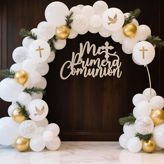 Mi Primera Comunión Wooden Sign - Baptism And First Communion Decoration, Religious Events Party Photo Booth Props, My Christening (Mi Primera Wooden Sign +)