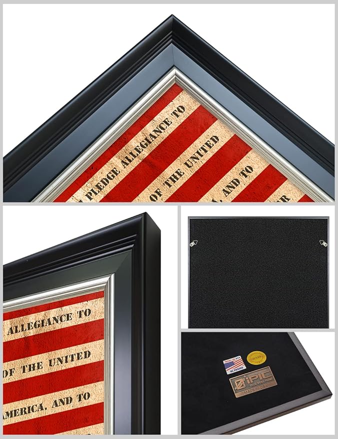IPIC - American Flag, Personalized Ideal Gift Custom Framed Wall Art with Names and Date, Giclee Prints with Solid Wood Frame, Unique and Memorable Present. Wall Art for Home Decor.
