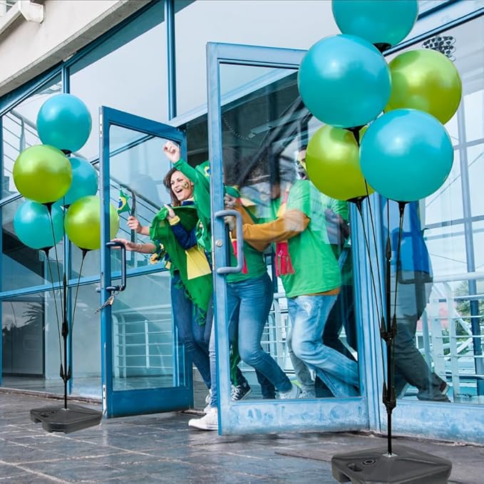 Reusable Outdoor Balloon Clusters - Helium Free, All-Weather, Durable, Plastic Balloons for Advertising, Real Estate, Grand Openings & Events (Aqua and Lime)