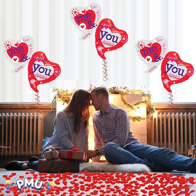 PMU Valentine's Day "Me & You" 42in Mylar-Foil Balloon 10/pkg