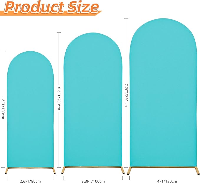 Wedding Arch Cover 7.2FT 6FT Arch Backdrop Cover Spandex Fitted Arch Cover for Round Top Chiara Backdrop Stand Covers for Wedding Birthday Party Baby Shower Banquet Ceremony Decoration