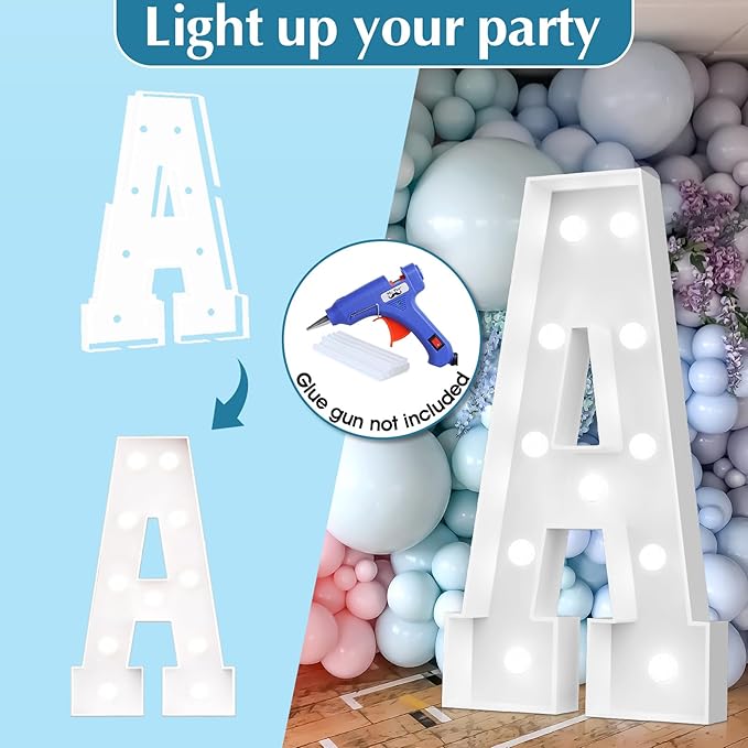 Ledido 4FT Marquee Light Up Letters, Cool White Light Up Letters Large Marquee Letter for Party Decorations, Mosaic Letter R for Balloons, Wedding Birthday Graduation Decor