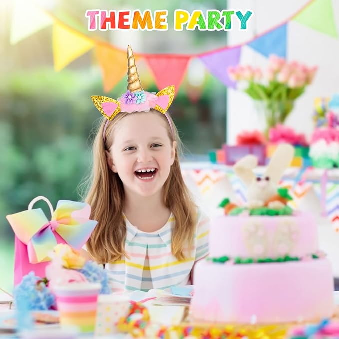 Little World Unicorn Headband, Unicorn Party Supplies Horn Headbands for Birthday, Thanksgiving Day, Christmas