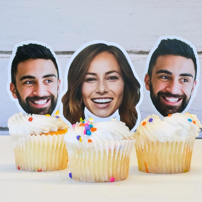 VictoryStore – Custom Cupcake Toppers – Set of 150 Personalized Face Cupcake Toppers with Custom Photo – Perfect for Birthdays, Wedding Showers, Anniversaries and More