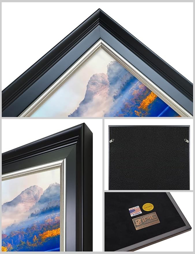 IPIC - Grow Old Together, Personalized Ideal Gift Custom Framed Wall Art with Names and Date, Giclee Prints with Solid Wood Frame, Unique and Memorable Present. Wall Art for Home Decor.