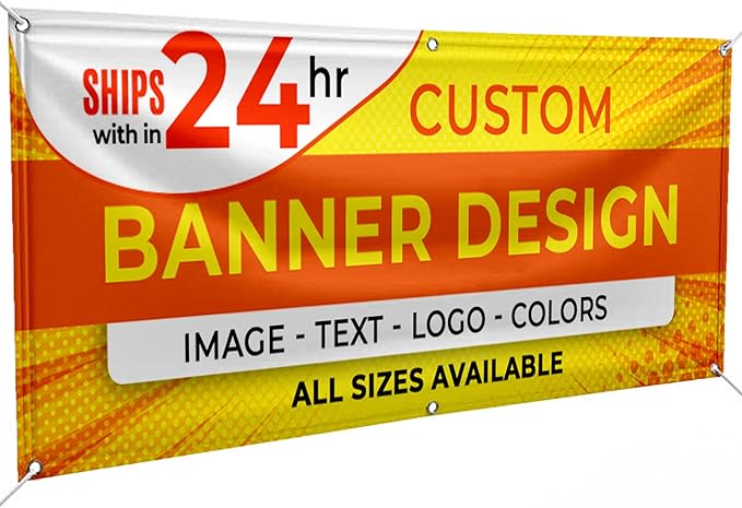 Personalized Passion Vinyl Banner 3' x 8' - Customized Banner for Business, Graduation, Birthday Parties, Indoor Outdoor Use - Full Color 13oz Vinyl Custom Signs with HD Printed Text, Photos and More