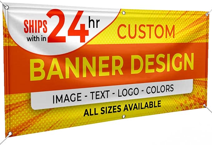 Personalized Passion Vinyl Banner 1' x 6' - Customized Banner for Business, Graduation, Birthday Parties, Indoor Outdoor Use - Full Color 13oz Vinyl Custom Signs with HD Printed Text, Photos and More