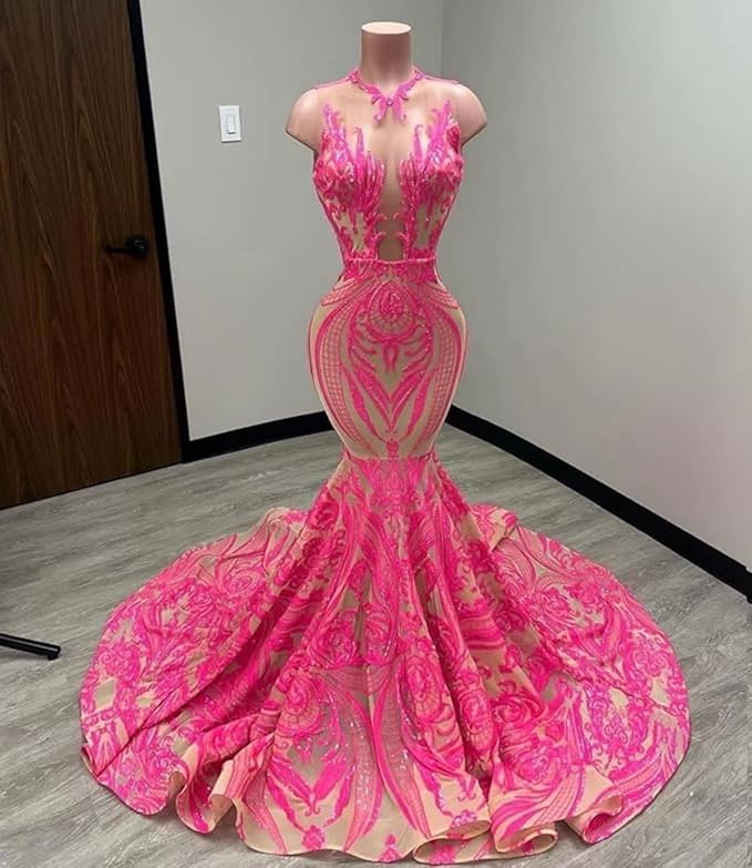 Keting Shiny Sequined Mermaid Women's Prom Party Evening Gala Dress Pageant Celebrity Gown