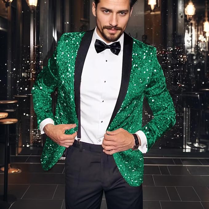 High-End Suits Sequins Men Tuxedo Sparkly Shawl Lapel Homecoming Suit Glitter 2 Pieces Party Prom Festival Blazer Pants