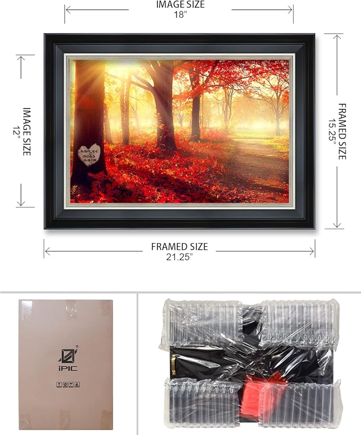 IPIC - You Are My Sunshine, Personalized Framed Wall Art with Names and Date on, Giclee Prints with Solid Wood Frame, Customized Gift and Memorial Gifts for Wedding Anniversary.