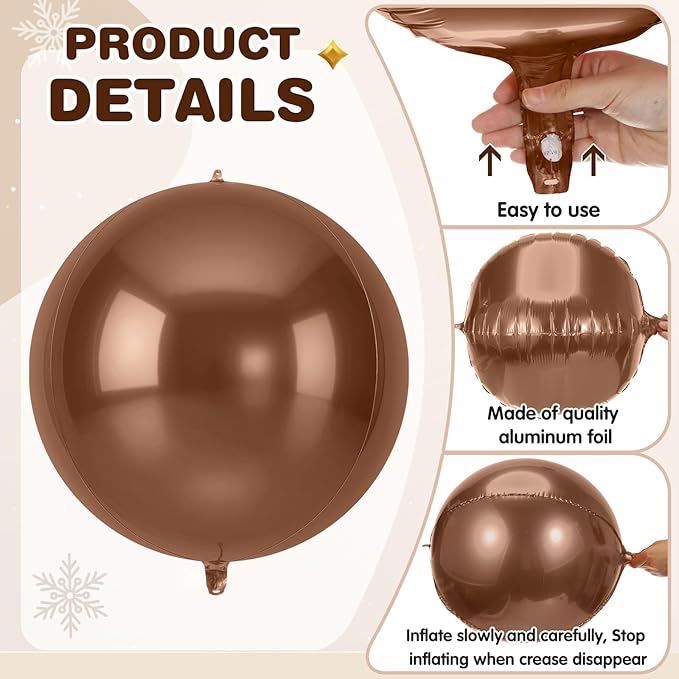 Jenaai 30 Set Round Foil Balloons Bulk 22 Inch 4d Metallic Giant Balloons Set with Satin Bows Ribbon for Ceiling Holiday Ornaments New Year Birthday Wedding Party Decoration(Warm Colors)