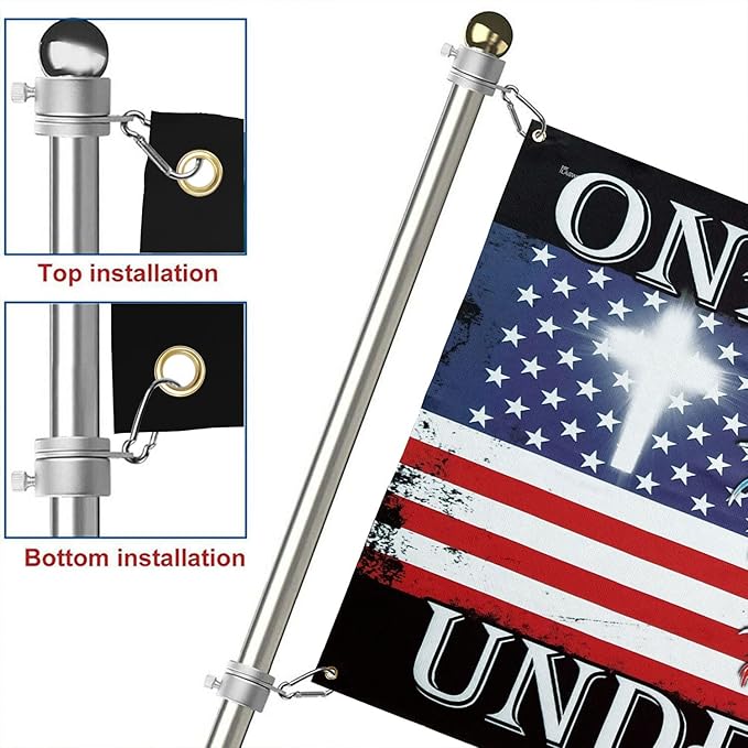 FLAGWIX 4x6 Patriot American Flags, One Nation Under God American Eagle Flag, Decorations For Home, Outside, Inside House, Patriot Decorations - Indoor, Outdoor Decor Flag with Grommetsndoor, Outdoor Decor with Grommets