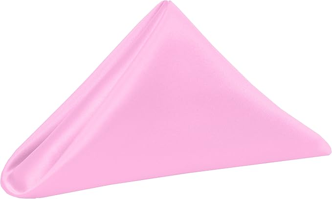 Ultimate Textile Peppermint Pink Bridal Satin Wedding Napkins 17" x 17" (Set of 120) - Cloth Napkins Bulk Set, Wrinkle & Stain Resistant Polyester for Events