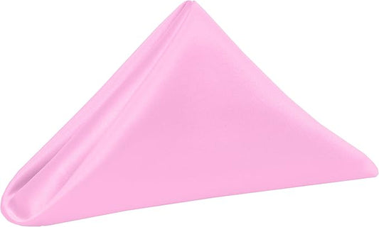 Ultimate Textile Peppermint Pink Bridal Satin Wedding Napkins 17" x 17" (Set of 120) - Cloth Napkins Bulk Set, Wrinkle & Stain Resistant Polyester for Events