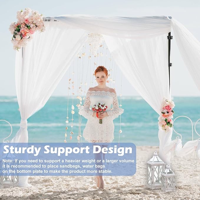 Heavy Duty Backdrop Stand, 8x10ft Pipe and Drape Backdrop Stand Kit with Upgrade Clip on Telescopic Poles Frame and Metal Base, Background Holder for Parties Wedding Birthday Photography