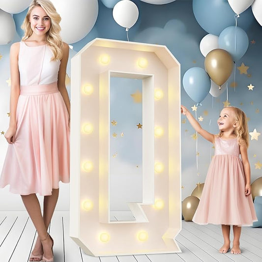 Ledido 4FT Marquee Light Up Letters Q, Easy to Assemble Marquee Letters 4 Feet Tall for Indoor & Outdoor Events, Large Lighted Letter for Birthday Graduation Baby Shower Anniversary Party Decorations