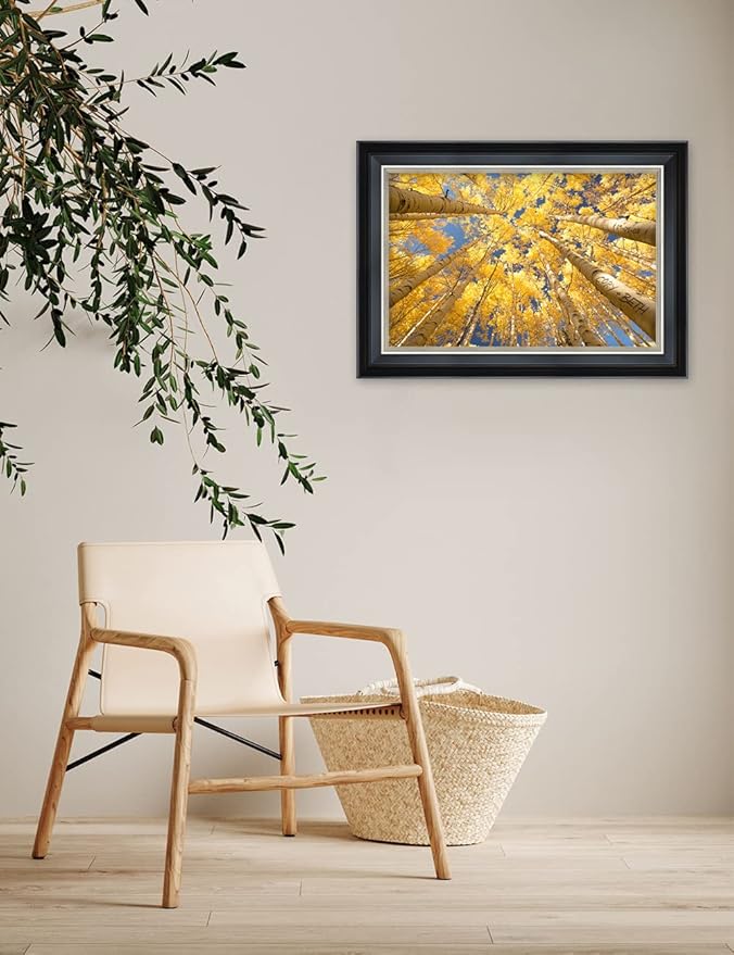 IPIC - Fall in Love, Personalized Framed Wall Art with Names and Date on, Giclee Prints with Solid Wood Frame, Customized Gift and Memorial Gifts for Wedding Anniversary.