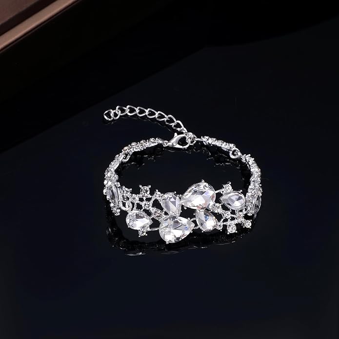 Kamirola Tiaras and Crowns for Women,Tiaras Earrings Necklace, Crystal Bridal Jewelry Set（TR83