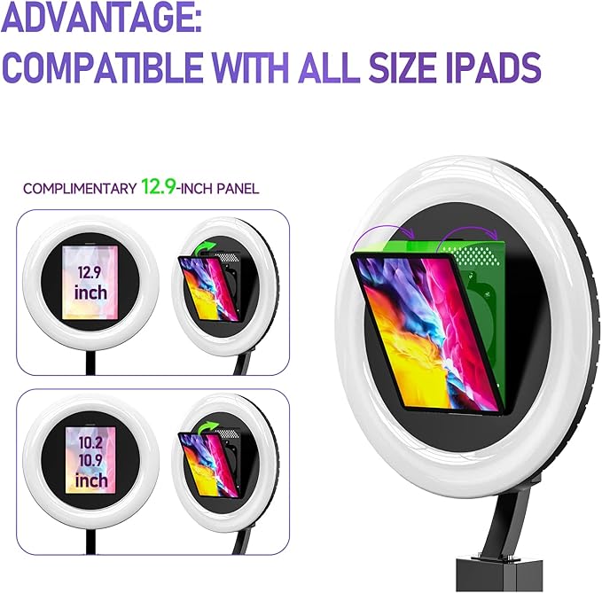 HARZHI Portable Photo Booth Compatible with Ipad, for Ipad Photo Booth Shell Stand Stand Provide Chacktok Photo Booth Software for Party and Wedding, Free Custom Logo, Flight Case