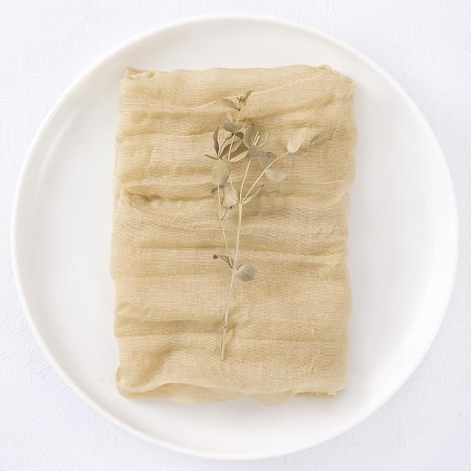 100 Pack Champagne Cheesecloth Napkins Spring Cloth Napkins Set of 100 Champagne Dinner Napkins Bulk 21x21 Inches for Wedding Bridal Shower Baby Shower Valentine's Day