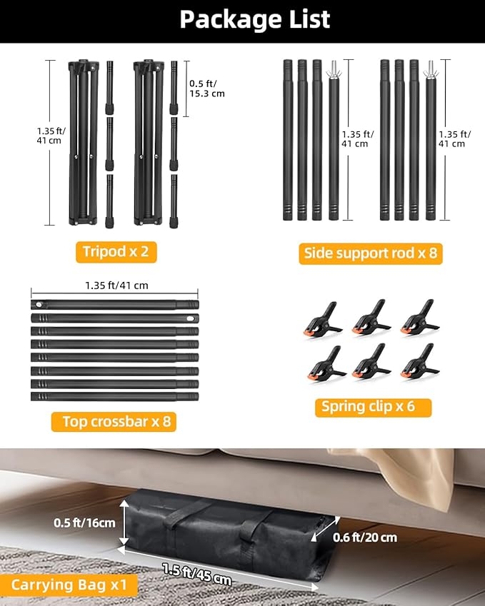Hemmotop Photo Backdrop Stand, 10x7ft (WxH) Background Stand for Photoshoot, Backdrops Support kit with Carry Bag for Parties, Photography, Projector Screen, Wedding, Decoration, Balloons
