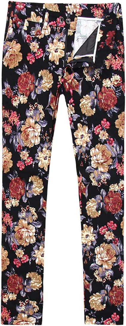 Cloudstyle Mens 2 Piece Suit Notched Lapel Sport Coat Floral One Button Slim Fit Tweed Suit