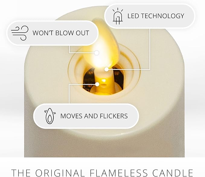 Luminara Flameless LED Tea Light Candle, 1.4" x 2", Pack of 2, Pearl Ivory, Real Flame, Battery Operated w/Remote Timer Function, Paraffin Wax
