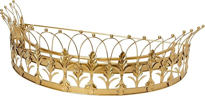 Creative Co-Op Decorative Metal Curtain or Canopy Crown, Gold Finish