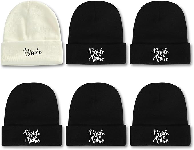 PartyGifts&beyond 6Packs Bachelorette Hat Bridesmaid Hat Bachelorette Party Favors Embroidered Bride Squad Baseball Cap