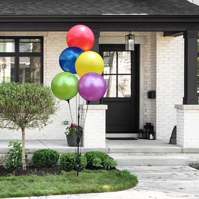 Reusable Outdoor Balloon Clusters - Helium Free, All-Weather, Durable, Plastic Balloons for Advertising, Real Estate, Grand Openings (Tropical- Pink, Yellow, Blue, Purple, Lime)