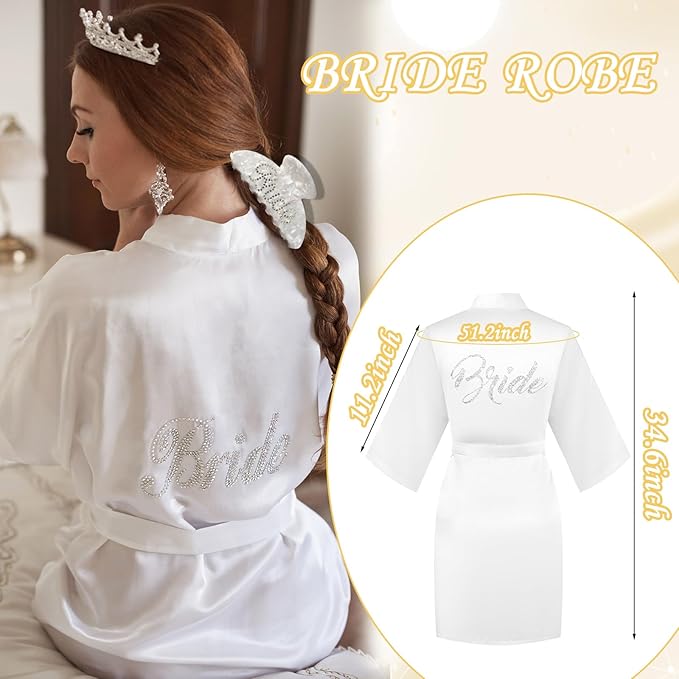 Bride to Be Gifts, Bridal Shower Wedding Gifts, Bride Tote Bag I Do Slippers Robe Hair Clip for Wedding Day