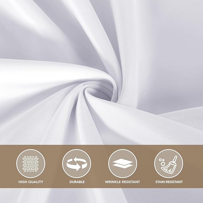 sancua White Tablecloths for 6 Foot Rectangle Tables, 6 Pack - Washable Polyester Fabric Table Cover for Wedding Wedding, Birthday Party, Banquet Reception, 54x108 Inch
