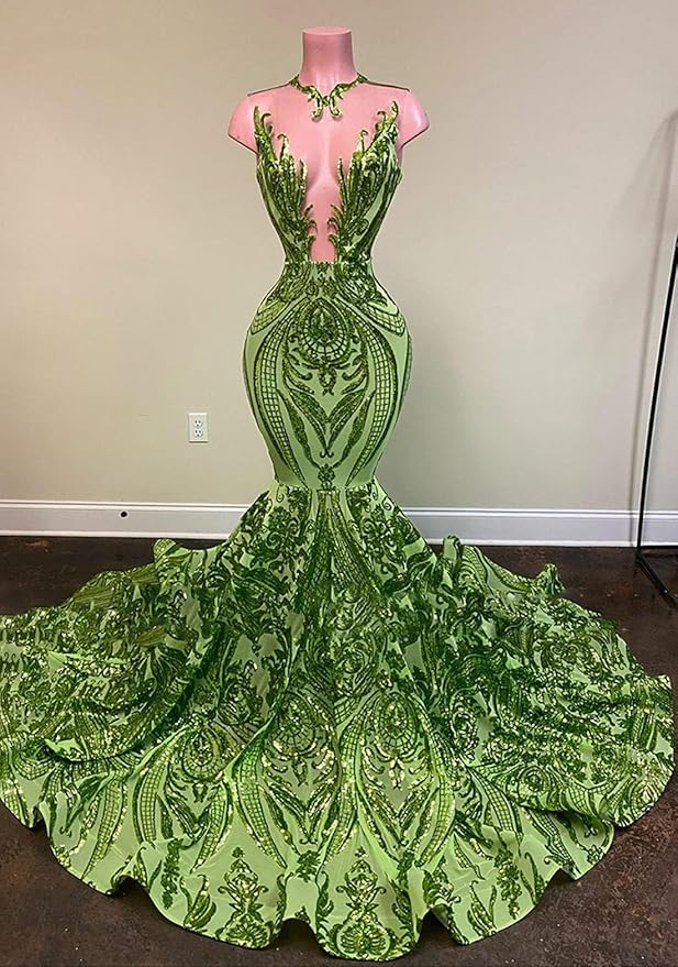 Keting Shiny Sequined Mermaid Women's Prom Party Evening Gala Dress Pageant Celebrity Gown