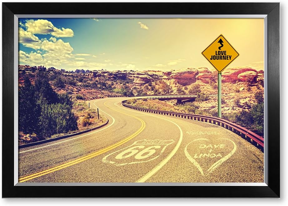 IPIC - Love Journey Personalized Framed Artwork for Romantic Anniversary and Wedding gifts; Picture size: 30x20, Framed Size: 33x23