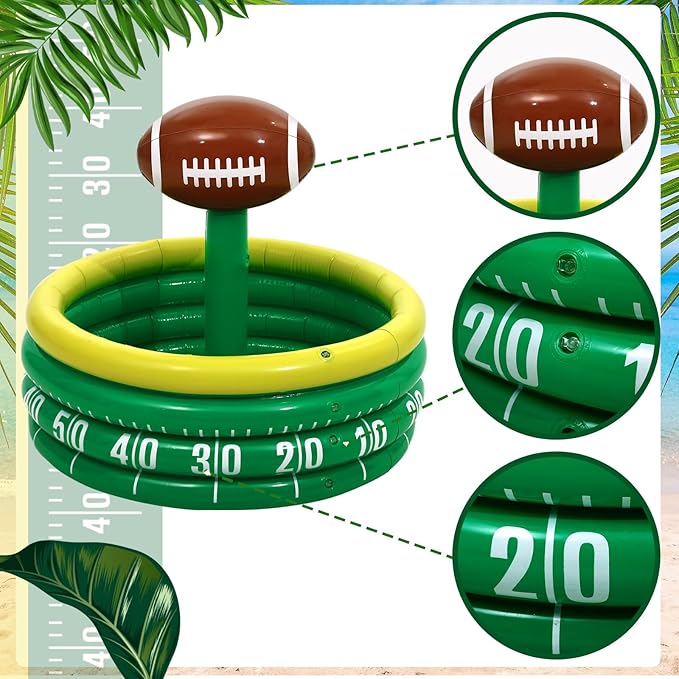 Bencailor 2 Pcs Inflatable Football Cooler for Parties Blow up Drink Rugby Cooler Party Decorations Football Party Supplies Inflatable Ice Bucket for Game Day Picnic Beer