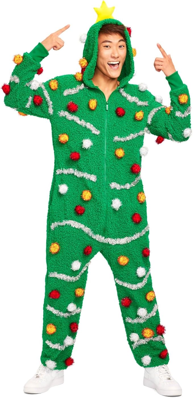 Tipsy Elves Christmas Onesies for Adults - Comfy Unisex Matching Holiday Jumpsuits with Convenient Pockets
