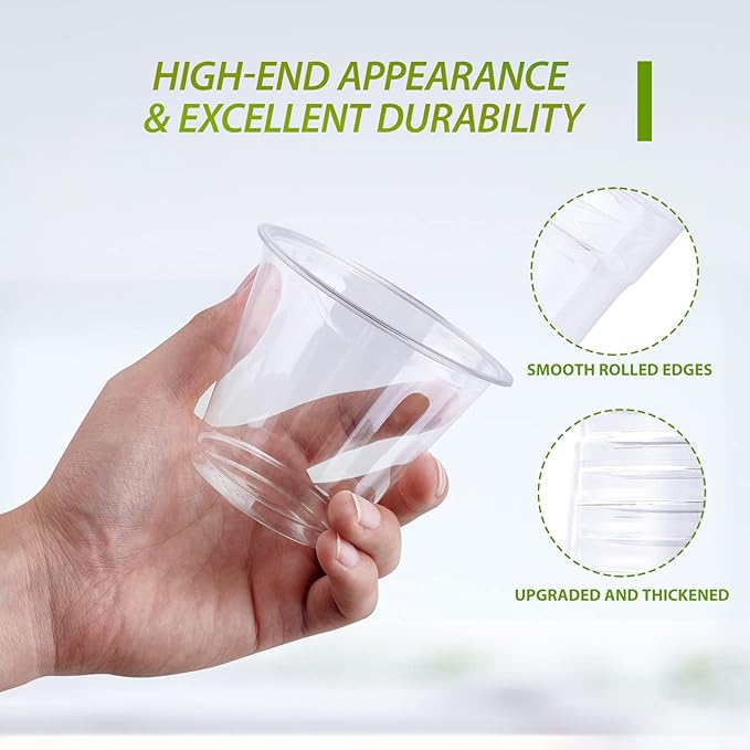 Lilymicky 300 Pack 9 oz Clear Plastic Cups, 9 Ounce Disposable Plastic Drinking Cups, Crystal Clear, for Parties, Ceremonies, Events