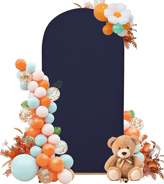 7.2FT Wedding Arch Cover – Stretchy Spandex Fabric Backdrop for Arch Stand – Ideal for Wedding Ceremony, Birthday Party, Baby Shower & Photo Booth Decoration (Dark Blue)