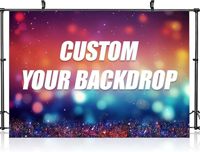 Custom Backdrop Personalized Backdrop Picture Customize Customized Back Drop Banner Custom Made Photo Backdrops Customizable Design Your Own Logo for Photography Gift Christmas Birthday (12x6FT)