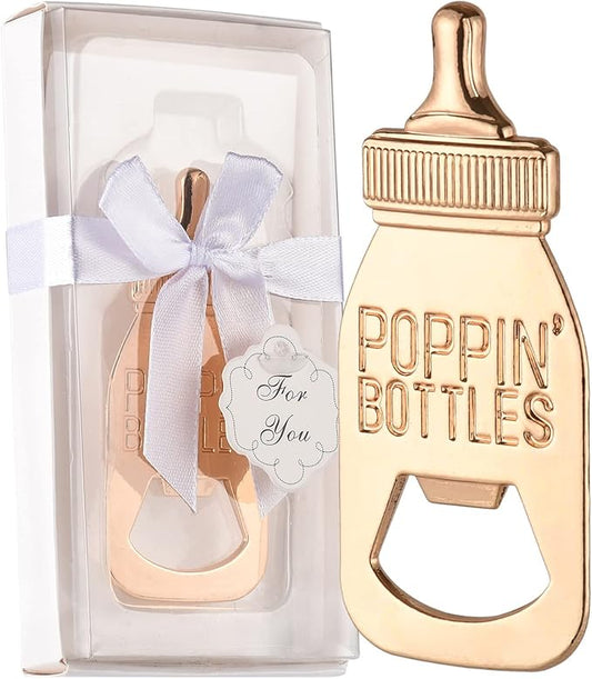 24pcs Bottle Opener Baby Shower Favor for Guest,Rose Gold Feeding Bottle Opener Wedding Favors Baby Shower Giveaways Gift to Guest, Party Favors Gift & Party Decorations Supplies (White, 24)