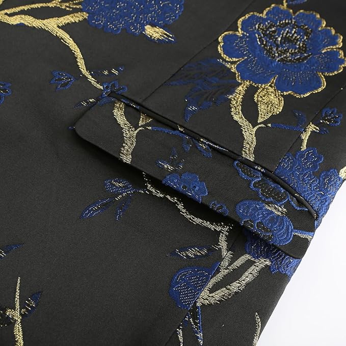 Cloudstyle Mens 2 Piece Floral Dress Suit One Button Dinner Tuxedo Jacket & Pants
