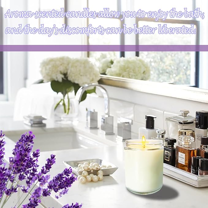 24 Pcs 6 Oz Lavender Scented Soy Candles Set,Mason jar Bulk Candles for Gifts,Aromatherapy Candle,Great Stress Relieving Scented Candle for Girls as a Gift for Birthdays, Weddings and More!