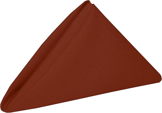 Ultimate Textile Cotton-Feel Burnt Orange Cloth Napkins - 17" x 17" (Set of 60) Washable Dining Quality Polyester, Wrinkle & Stain Resistant