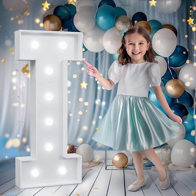 Marquee Letters 3 Feet Tall, Cool White Light Up Letters I, Large Marquee Letter for Birthday Anniversary Graduation Party Decoration, Giant Letters for Events（DIY Kits）