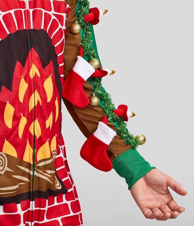 Tipsy Elves Christmas Onesies for Adults - Comfy Unisex Matching Holiday Jumpsuits with Convenient Pockets