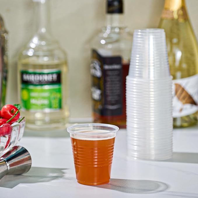 Turbo Bee 2500Pack 5oz Clear Plastic Cups,Small Disposable Party Cups, Plastic Drinking Cold Beverage Clear Tumblers, Picnic, BBQ, Travel, and Events