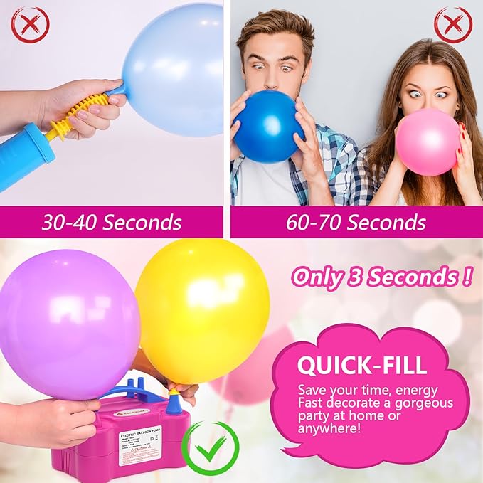 IDAODAN Balloon Arch Kit and Balloon Pump, Balloon Arch Stand with Electric Balloon Pump, Adjustable Wide Garland Arch for Wedding Baby Shower Birthday Party Supplies Decorations